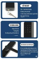 Các chức năng phụ trợ khóa vân tay Kenitsu chìa cơ cổng sạc USB