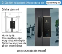 Hướng dẫn cách lắp đặt khóa vân tay cho cửa kính cường lực hai cánh mở không cần khoan lỗ.