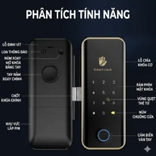 Phân tích cấu tạo chi tiết và các tính năng thông minh của khóa cửa kính Smart Lock.