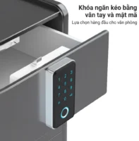 KENITSU MK1 6 Khóa ngăn kéo tủ văn phòng thông minh mở bằng dấu vân tay và mật mã số hiện đại.