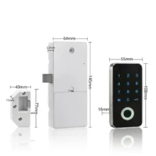 Thông số kỹ thuật và kích thước chi tiết của khóa tủ cá nhân thông minh lắp đặt cho văn phòng.