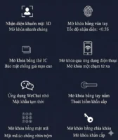 Các phương thức mở khóa thông minh trên Kenitsu RVT2 bao gồm Face ID và Vân tay