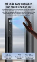 Khóa cửa nhôm nhận diện khuôn mặt Kenitsu SR5 tích hợp tính năng mở khóa bằng tĩnh mạch lòng bàn tay.