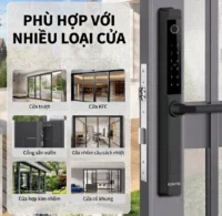 Khóa thông minh Kenitsu cửa nhôm dùng app TTLock phù hợp nhiều loại cửa như cửa mở, cửa lùa, cửa nhôm kính
