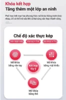 Chế độ bảo mật xác thực kép trên khóa điện tử cửa nhôm điều khiển qua wifi