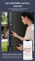 Tính năng tạo mật khẩu từ xa qua ứng dụng điện thoại của khóa cửa nhôm thông minh kết nối Wifi.