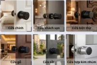 Các loại cửa phù hợp lắp đặt khóa vân tay mini Kenitsu MDB như cửa gỗ cửa sắt cửa hợp kim nhôm.