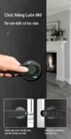 Chức năng luôn mở khóa vân tay loại nhỏ Kenitsu TC60 tiện lợi