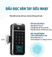Đầu đọc vân tay FPC Thụy Sĩ trên khóa cửa kính kết nối điện thoại Kenitsu SKH8