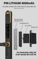 Bản vẽ bóc tách cấu tạo và sơ đồ khoét lỗ lắp đặt khoang chứa pin Lithium 4000mAh khóa Kenitsu Pro