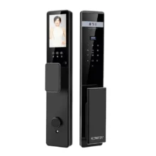 Khóa cửa gỗ vân tay cao cấp Kenitsu SS9 có camera, tích hợp công nghệ nhận diện khuôn mặt và đàm thoại video hai chiều.