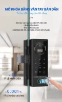 Khóa cửa kính thông minh Kenitsu SC6 tích hợp cảm biến vân tay bán dẫn FPC siêu nhạy