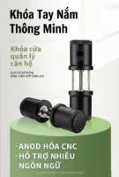 Mẫu khóa tay nắm thông minh ứng dụng công nghệ cắt CNC và phủ lớp bảo vệ bề mặt chống hao mòn