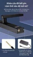 Cách xử lý khóa thông minh cửa nhôm hết pin bằng chìa cơ dự phòng và cổng sạc khẩn cấp