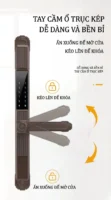 Tính năng tay cầm ổ trục kép đảo chiều linh hoạt và bền bỉ của khóa thông minh Kenitsu Pro