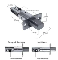 Kích thước ruột khóa và chốt khóa Kenitsu NF01