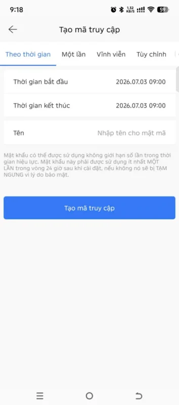 Các bước khởi tạo mật mã mở cửa trên điện thoại app TTlock