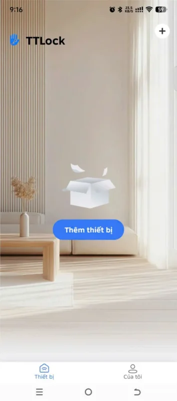 Giao diện thêm thiết bị mới trên ứng dụng ttlock quản lý khóa