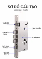RUỘT KHÓA VÂN TAY 3 Sơ đồ cấu tạo thân khóa vân tay Kenitsu.