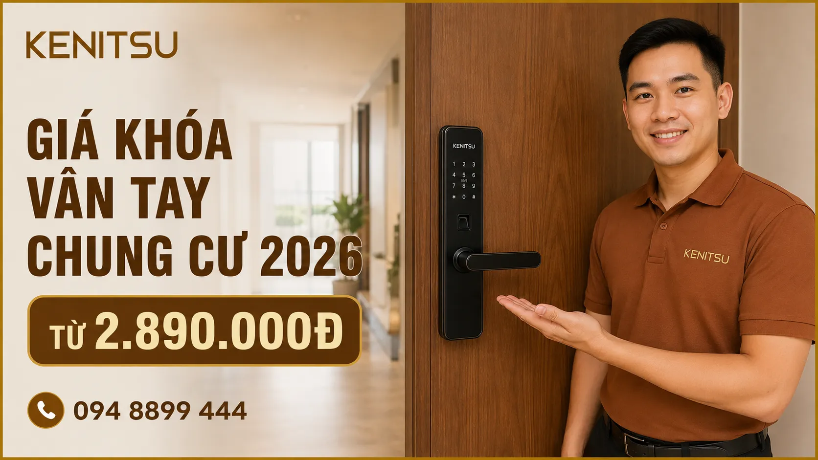 Giá khóa vân tay chung cư Kenitsu năm 2026