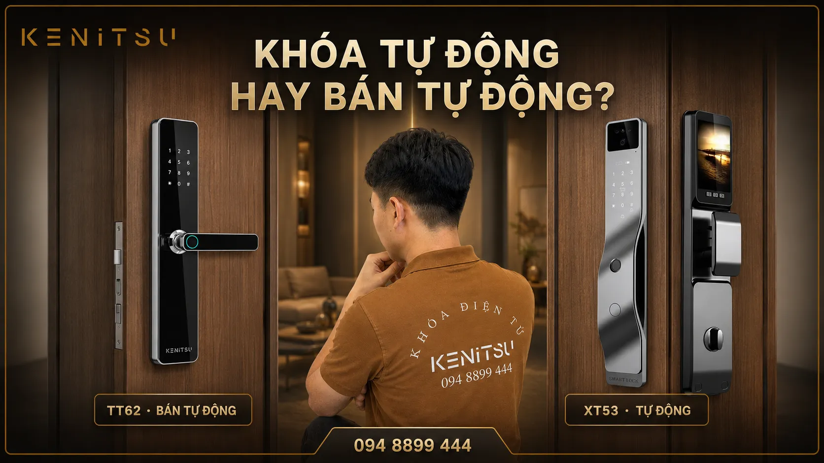 Khóa vân tay tự động hay bán tự động Kenitsu TT62 và XT53
