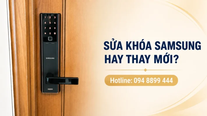 Khóa Samsung cũ tại căn hộ – sửa khóa cửa Samsung hay thay mới