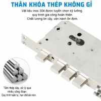 RUỘT KHÓA VÂN TAY 4 Thân khóa inox 304 Kenitsu hạn chế ăn mòn.