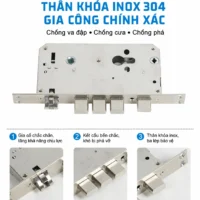 RUỘT KHÓA VÂN TAY 2 Thân khóa vân tay Kenitsu bằng inox 304.