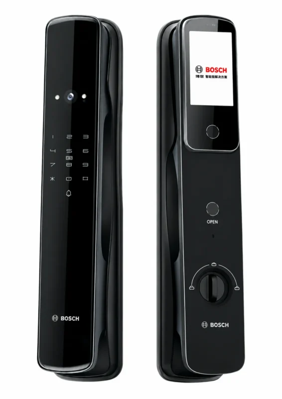 Mặt ngoài và mặt trong khóa Bosch EL800VF màu đen